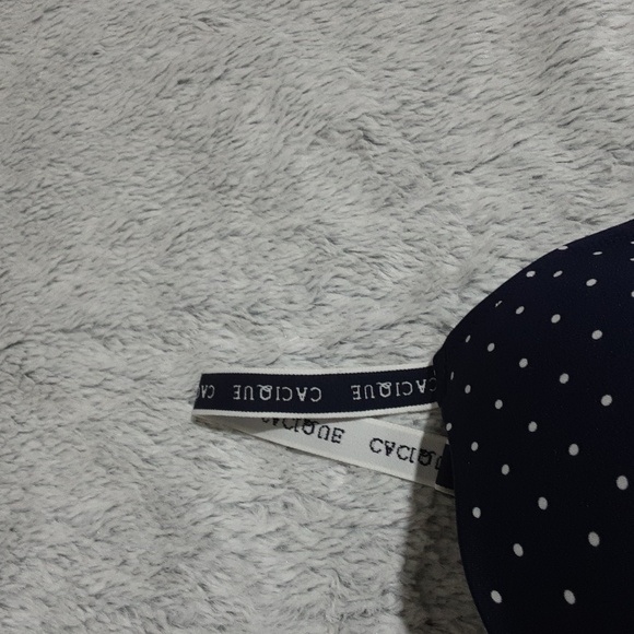 CACIQUE Size 46C Women's Navy Polka Dot Bra - Picture 7 of 10